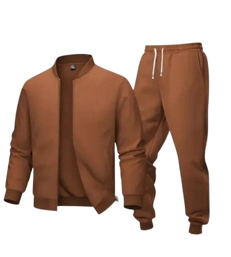 Men's Polyester Plain Zipper Track Suit